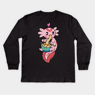 Axolotl Ramen Kids Long Sleeve T-Shirt